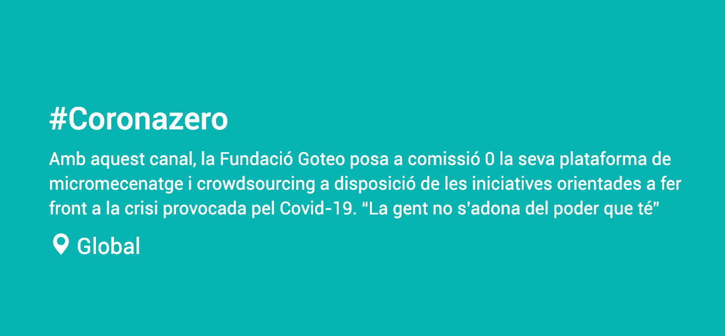 #CoronaZero: Finançament per iniciatives que fan front al Covid-19