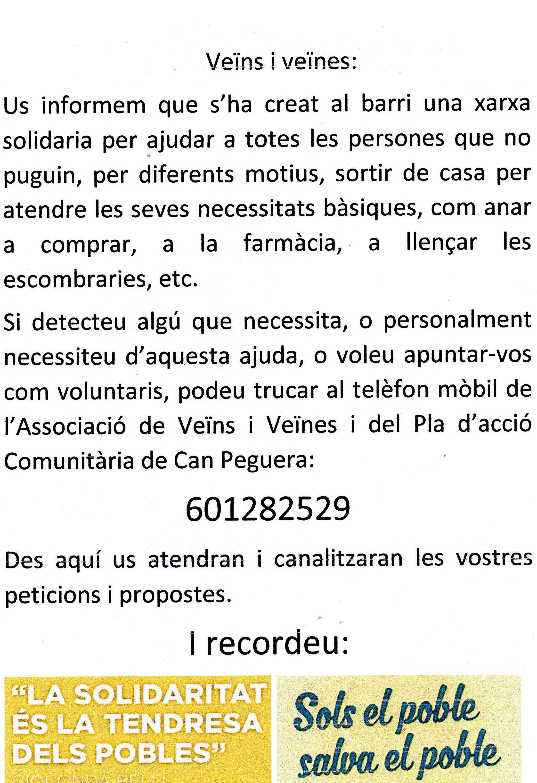Xarxa solidària de Can Peguera