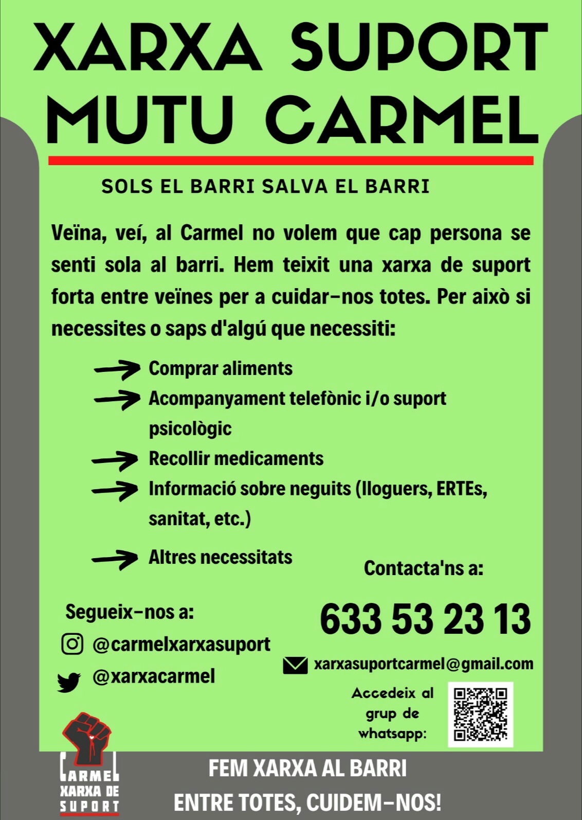 Xarxa veïnal de suport mutu del barri del Carmel
